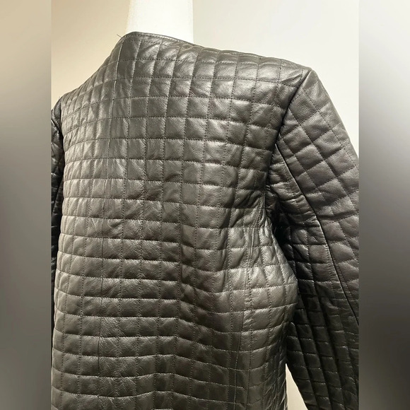 NWOT Pamela McCoy black quilted leather jacket. Size 2x. - Picture 5 of 16